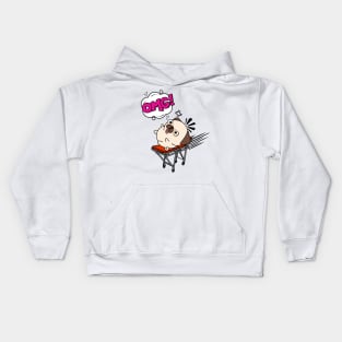 Funny Pug is on a runaway stretcher Kids Hoodie